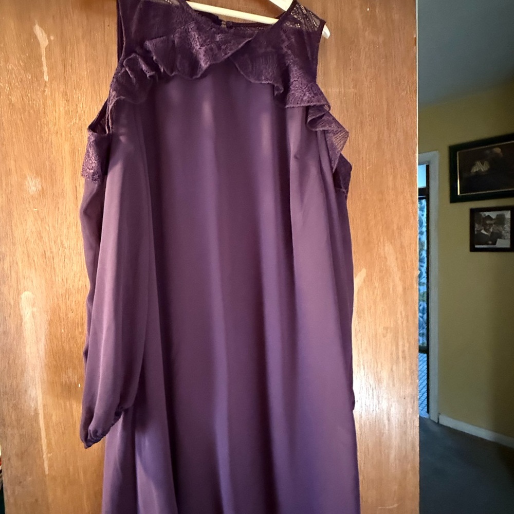 Maurices Deep Purple Long Sleeve Dress